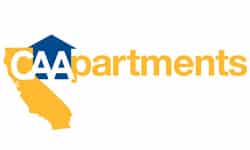 Caa apartments logo on a white background in the San Francisco Bay Area.