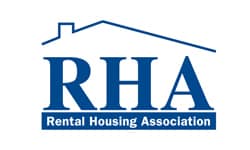 Rha rental housing association logo for a property management company in the San Francisco Bay Area.