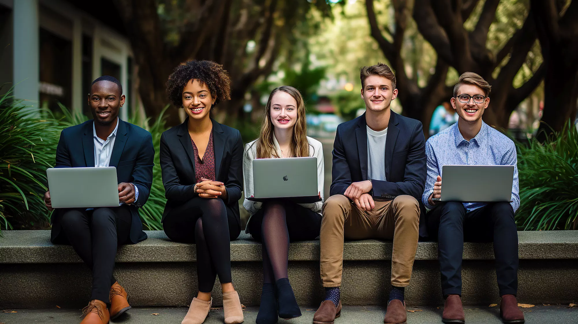 A group of people sitting on a bench, navigating Oakland's shifting rental landscape.